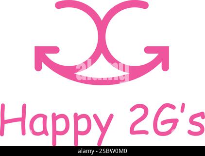 Doppelt g Happy Smile Logo Stock Vektor