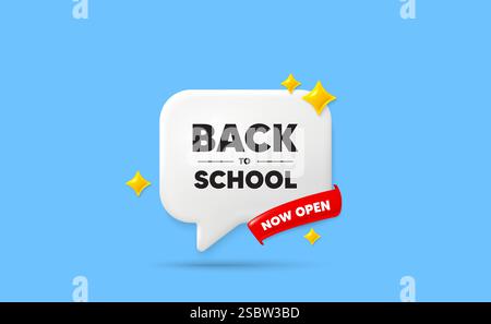 Zurück zur Schule. Bildungsangebot. Sprechblase mit Band. Vektor Stock Vektor