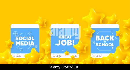 Symbol für hervorragende Arbeit. Unterschrift der Personalvermittlungsagentur. Post in sozialen Medien. Vektor Stock Vektor