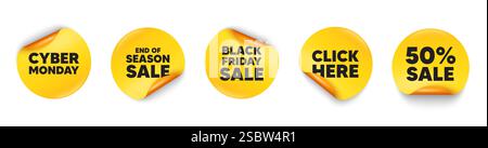 Cyber Monday Sale-Tag. Sonderangebot Preisschild. Aufkleber Angebots-Tags. Vektor Stock Vektor