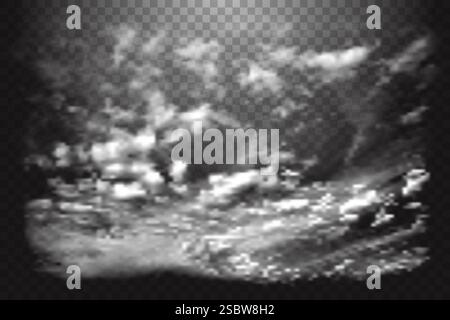 Realistische Wolkeneffekte auf transparentem Hintergrund Stock Vektor