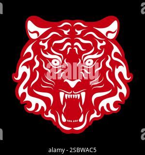 tiger brüllender Kopf Vektor-Abbildung eines Tigers Kopf. Stock Vektor