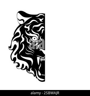 tiger brüllender Kopf Vektor-Abbildung eines Tigers Kopf. Stock Vektor