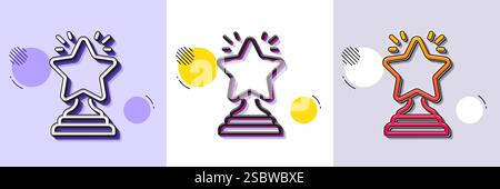 Symbol für Rangsternlinie. Erfolgsbelohnung. Gepunktete Halbtonmuster. Vektor Stock Vektor