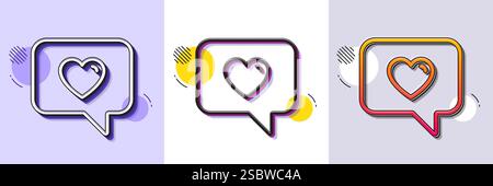 Symbol für „Heart in Speech“ (Herz in Sprache). Liebes-Symbol. Gepunktete Halbtonmuster. Vektor Stock Vektor
