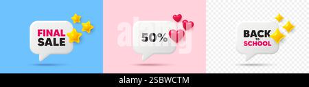 50 % Rabatt auf den Verkauf. Preisschild für Rabattangebot. Chat-Sprechblasen. Vektor Stock Vektor