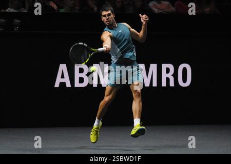 Rotterdam, NL, 4. Februar 2025. ROTTERDAM, NIEDERLANDE - TAG 2: Carlos Alcaraz (es) während der ersten Runde der ABN AMRO OPEN ATP500 gegen Botic Van de Zandschulp (NL) in der Ahoy Arena am 4. Februar 2025 in Rotterdam, Niederlande. (Foto: Carlo Casalini) Credit: Carlo Casalini/Alamy Live News Stockfoto