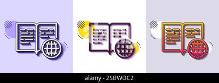 Zeilensymbol für das Internet-Buch. Web-Dokument signieren. Gepunktete Halbtonmuster. Vektor Stock Vektor