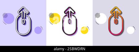 Streichen Sie das Mauszeilensymbol nach oben. Bildlaufpfeilzeichen. Scrollen der Landingpage. Gepunktete Halbtonmuster. Vektor Stock Vektor