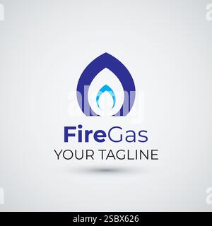 Symbolvorlage für das Brandgas-Logo Stock Vektor