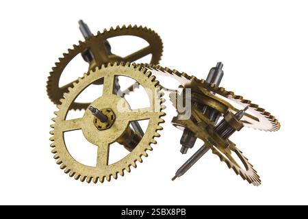 Gang der Uhr auf weißem Hintergrund Stockfoto