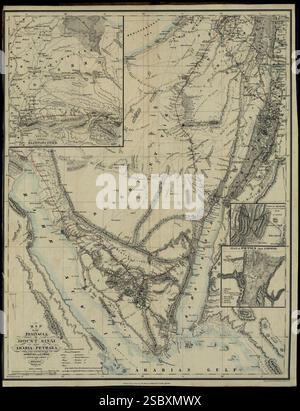 Heinrich Kiepert, Karte der Halbinsel Sinai und Arabia Petraea Stockfoto