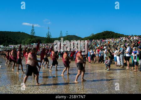 Waitangi, Neuseeland. Kapa Haka Stockfoto