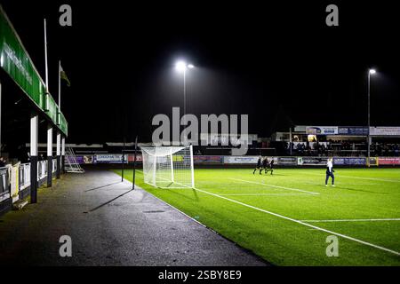 Merthyr Town gegen Basingstoke Town in der Southern League Premier Division South im Penydarren Park am 4. Februar 2025. Stockfoto