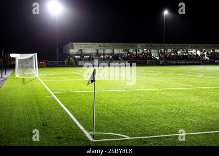 Merthyr Town gegen Basingstoke Town in der Southern League Premier Division South im Penydarren Park am 4. Februar 2025. Stockfoto