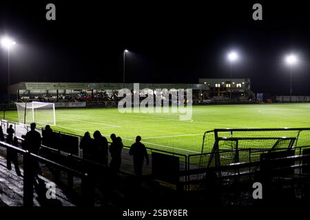 Merthyr Town gegen Basingstoke Town in der Southern League Premier Division South im Penydarren Park am 4. Februar 2025. Stockfoto