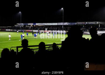 Merthyr Town gegen Basingstoke Town in der Southern League Premier Division South im Penydarren Park am 4. Februar 2025. Stockfoto