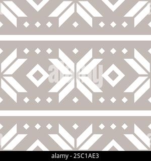 Ein fesselndes geometrisches Muster im skandinavischen Norden mit komplizierten Schneeflocken oder Blumenmotiven. Das Design vereint Einfachheit mit Eleganz, evo Stock Vektor