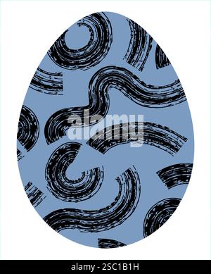 Osterei, Ostertag Festival Icon, oster Ei Illustration mit Dekorationsmuster Squiggle Trxtured Pinsel Symbole Sammlung, Vektor Illustration Stock Vektor