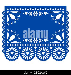 Papel Picado Vorlage Vektor Design mit leeren Platz für Text - Grußkarte Stock Vektor