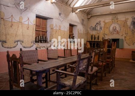 Klostermuseum unserer Lieben Frau von Monguí. Das Museum verfügt über 9 Räume, in denen Kunstwerke von Künstlern wie Gregorio Vásquez de Arce y Ceballos, Baltasa, ausgestellt sind Stockfoto