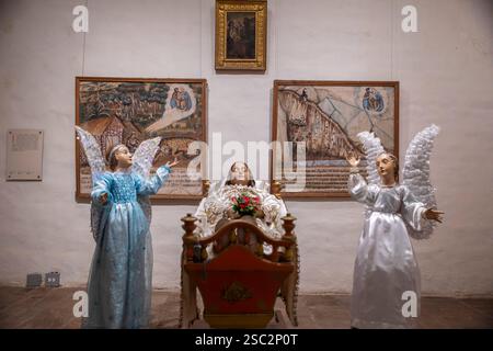Klostermuseum unserer Lieben Frau von Monguí. Das Museum verfügt über 9 Räume, in denen Kunstwerke von Künstlern wie Gregorio Vásquez de Arce y Ceballos, Baltasa, ausgestellt sind Stockfoto