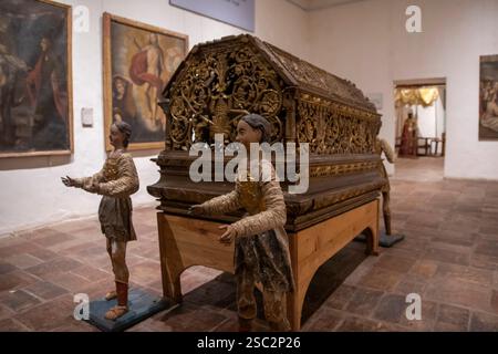 Klostermuseum unserer Lieben Frau von Monguí. Das Museum verfügt über 9 Räume, in denen Kunstwerke von Künstlern wie Gregorio Vásquez de Arce y Ceballos, Baltasa, ausgestellt sind Stockfoto
