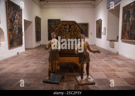 Klostermuseum unserer Lieben Frau von Monguí. Das Museum verfügt über 9 Räume, in denen Kunstwerke von Künstlern wie Gregorio Vásquez de Arce y Ceballos, Baltasa, ausgestellt sind Stockfoto