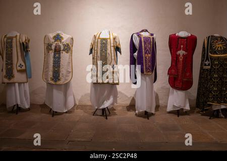 Klostermuseum unserer Lieben Frau von Monguí. Das Museum verfügt über 9 Räume, in denen Kunstwerke von Künstlern wie Gregorio Vásquez de Arce y Ceballos, Baltasa, ausgestellt sind Stockfoto