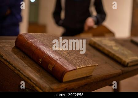 Klostermuseum unserer Lieben Frau von Monguí. Das Museum verfügt über 9 Räume, in denen Kunstwerke von Künstlern wie Gregorio Vásquez de Arce y Ceballos, Baltasa, ausgestellt sind Stockfoto