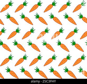 Ostermuster Carott, Kaninchenhase. Vektor nahtloser Frühling nahtloser Hintergrund Baby Kaninchen Tiere, Design für Mode, Stoff, Textil, Tapete Stock Vektor