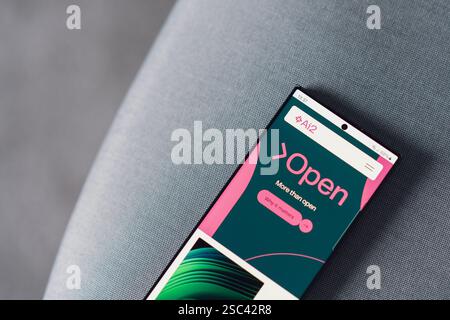 Foto von Samsung-Telefon mit AI2 von Tulu 3. Hochwertige Fotos Stockfoto