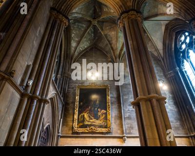 Abfahrt vom Kreuz, Anton Raphael Mengs (1728–1779), St John's College Chapel, University of Cambridge, Cambridge, Cambridgeshire, England, UK. Stockfoto