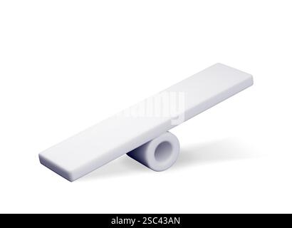 3D-Wippe Skalen isoliert auf weiß. Stock Vektor