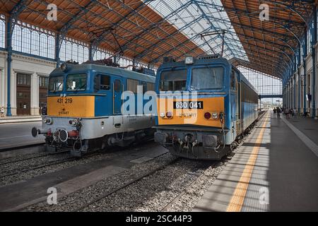 Elektrolokomotiven in Budapest, Ungarn, V43, V63, Baureihe 630 Stockfoto