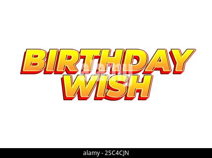 Geburtstagswunsch. Texteffekt-Design für Social-Media-Anzeigen oder Printwerbung Stock Vektor