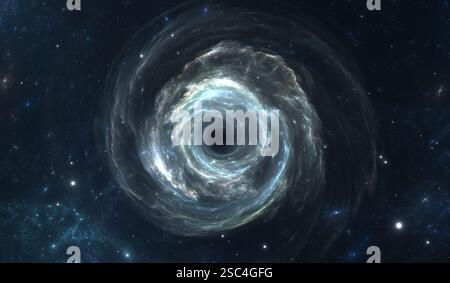 Schwarzes Loch im tiefen Raum Stockfoto
