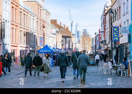 Lower Marsh Street Food Market in South London, England am 5. Februar 2025. Foto: SMP Stockfoto