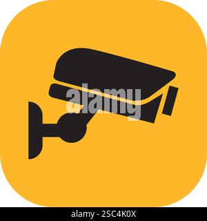 Sicherheitskamera-Symbol, Videoüberwachung, cctv-Schild. Überwachungskamera, Überwachung, Sicherheitsheim Schutzsystem. Festes CCTV, Sicherheitskamera-Symbol Stock Vektor