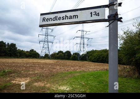 Straßenschild Campsea Ashe Suffolk Stockfoto