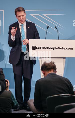 London, Großbritannien. Februar 2025. Richard Tice, Abgeordneter Boston, und Skegness, Mitgründer. Reform UK hält heute Nachmittag eine Pressekonferenz im Church House in Westminster ab. Reform UK hält heute Nachmittag eine Pressekonferenz im Church House in Westminster ab. Quelle: Imageplotter/Alamy Live News Stockfoto