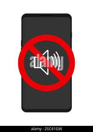 Piktogramm für das Symbol für den Ruhemodus des Telefons. Symbol für stumm Stummschaltung für das Mobiltelefon. Stock Vektor
