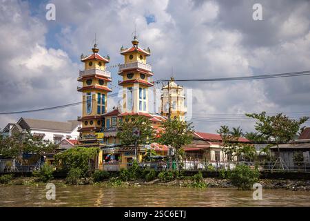 Cao Dai Tempel, Sa Dec, Dong Thap, Vietnam, Asien Stockfoto