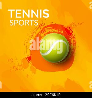 Tennis Ball Vektor Hintergrund Illustration Sport Grafik Ball Symbol auf Spritzen Stock Vektor