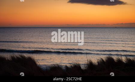 Sonnenaufgang am Togston Beach, Druridge Bay Northumberland, 2025 Stockfoto