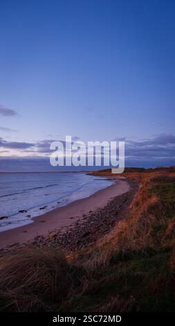 Sonnenaufgang am Togston Beach, Druridge Bay Northumberland, 2025 Stockfoto