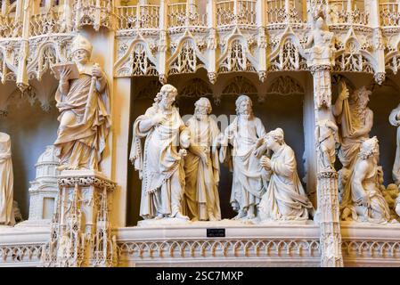 Die Frau von Kanaan, Skulpturenszene, von Thomas Boudin im Jahre 1611, von der monumentalen Leinwand um den Chor, Kathedrale unserer Lieben Frau von Chartres, Eure et Lo Stockfoto
