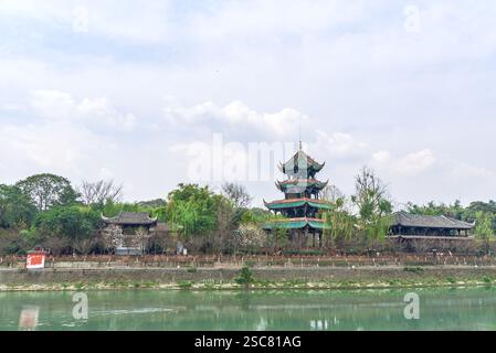 Chongli Pavillon, Wangjiang Tower Park, Chengdu, Sichuan, China Stockfoto