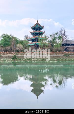 Chongli Pavillon, Wangjiang Tower Park, Chengdu, Sichuan, China Stockfoto
