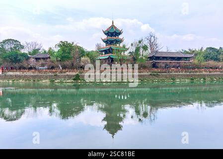 Chongli Pavillon, Wangjiang Tower Park, Chengdu, Sichuan, China Stockfoto